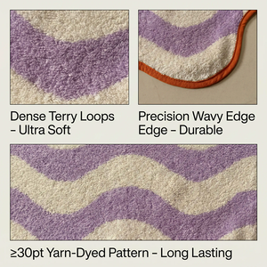 Telo Mare in <span class=keywords><strong>Cotone</strong></span> <span class=keywords><strong>Pettinato</strong></span> 100% a Basso Torsione, Tinto in Filo Jacquard con Bordo Ondulato / Super Morbido e Assorbente / Logo Personalizzabile per Hotel e Spa - Product Image 2