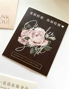 Cartes <span class=keywords><strong>de</strong></span> vœux personnalisées imprimées sur mesure pour mariages, anniversaires, cartes <span class=keywords><strong>de</strong></span> <span class=keywords><strong>remerciement</strong></span> personnalisées, bloc-notes adhésifs vierges en carton - Product Image 1