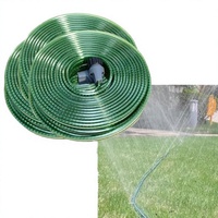 Tuyau d'arrosage PVC 32mm 50FT (lot de 2) avec trous et attaches haute performance pour arrosage de pelouse sur enrouleur de tuyau de jardin