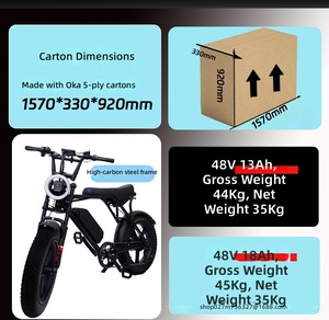 Bicicleta Eléctrica de Montaña con Llantas Gruesas de 20 Pulgadas y 7 Velocidades, Motor Trasero sin Escobillas de 48V 500w, Cuadro de Acero de Alto Carbono, Batería de Litio de Largo Alcance H20 - Product Image 4