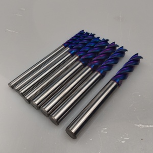 HRC65 Flat <strong>End</strong> <strong>Mill</strong> 1/2 Inches 4F Sharp &amp; Wear-resistant Blue Nano Tungsten Solid <strong>Carbide</strong> Square <strong>End</strong> Milling Cutter Milling Tool - Product Image 2