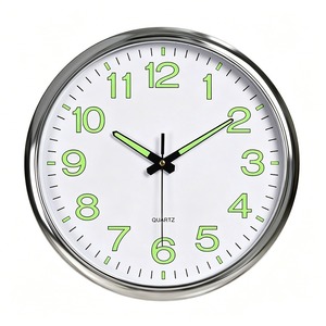 12 Inch Luminous Silent Quartz Wall <b>Clock</b> Round Battery Powered Analog Timepiece <b>for</b> Living Room <b>Bedroom</b> Kitchen - Product Image 2