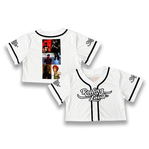 Custom Design Sublimation Shirts Short <b>Crop</b> <b>Top</b> Baseball Jersey for Women - Product Image 1
