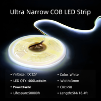 Bandes LED COB ultra-fines 12V 24V 3MM CRI 90 400 LED/m 3000K 4000K 6500K pour armoire/placard/miroir