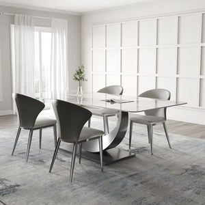 Table à manger ronde durable avec plateau en mélamine et finition poudrée - Product Image 1