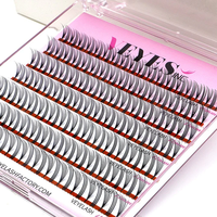 VEYES Cils pré-coupés à base de colle pré-bond 7-14 jours longue durée en plastique Faux vison DIY Cluster Lash Kit Faux Mink Lashes