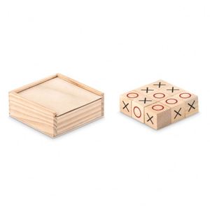 Jeu de Tic Tac Toe en bois portable personnalisé avec logo promotionnel écologique pour enfants et adultes, ensemble cadeau - Product Image 2