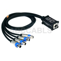 Kabel Adaptor Konektor Female 4 Saluran Tipe Speakon ABCCABLS Kotak Sambungan Speaker Audio Profesional Tembaga Tahan Api