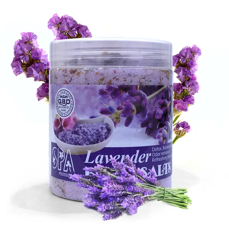 Qqlr Groothandel Veganistisch Private Label Biologische Natuurlijke Diepe Reiniging Huid Exfoliërende Whitening Spa Lavendel Bad Zout Body Scrub