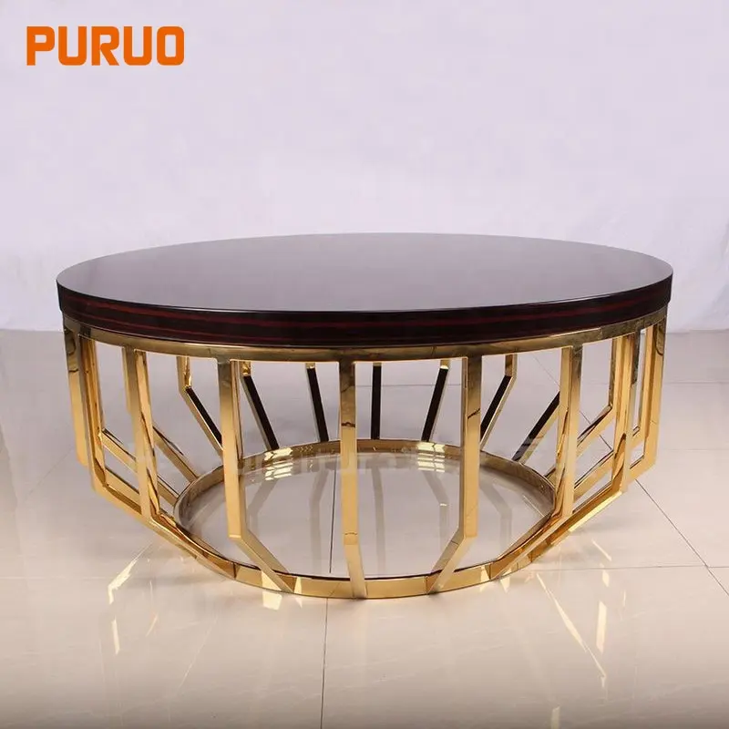 블랙 커피 테이블 현대 디자인 거울 골드 금속베이스 거실 디자인