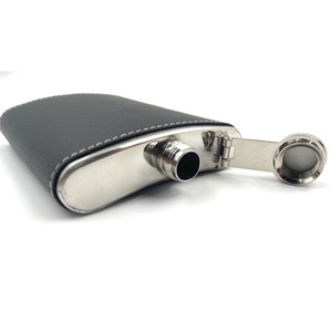 Haute qualité 8oz carré en acier inoxydable hanche flacon en cuir enveloppé personnalisé <span class=keywords><strong>pas</strong></span> <span class=keywords><strong>cher</strong></span> en gros cadeaux pour bouteille de whisky d'<span class=keywords><strong>alcool</strong></span> - Product Image 6