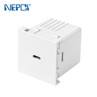 Módulo de Enchufe de Pared USB-C OEM/ODM NEPCI 45x45x47mm PD3.0 65W XJY-USB-17PK-65C, Puerto Único, Carga Rápida, Superficie Mate, CE/EMC