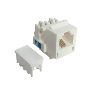 CAT3 Telephone RJ11 UTP female module 90 degree 180 degree 50u 4p4c UTP RJ11 Voice cat 3 keystone jack