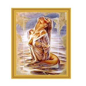 Lukisan berlian penuh wanita kecantikan mandi grosir lukisan seni dinding dekoratif bordir