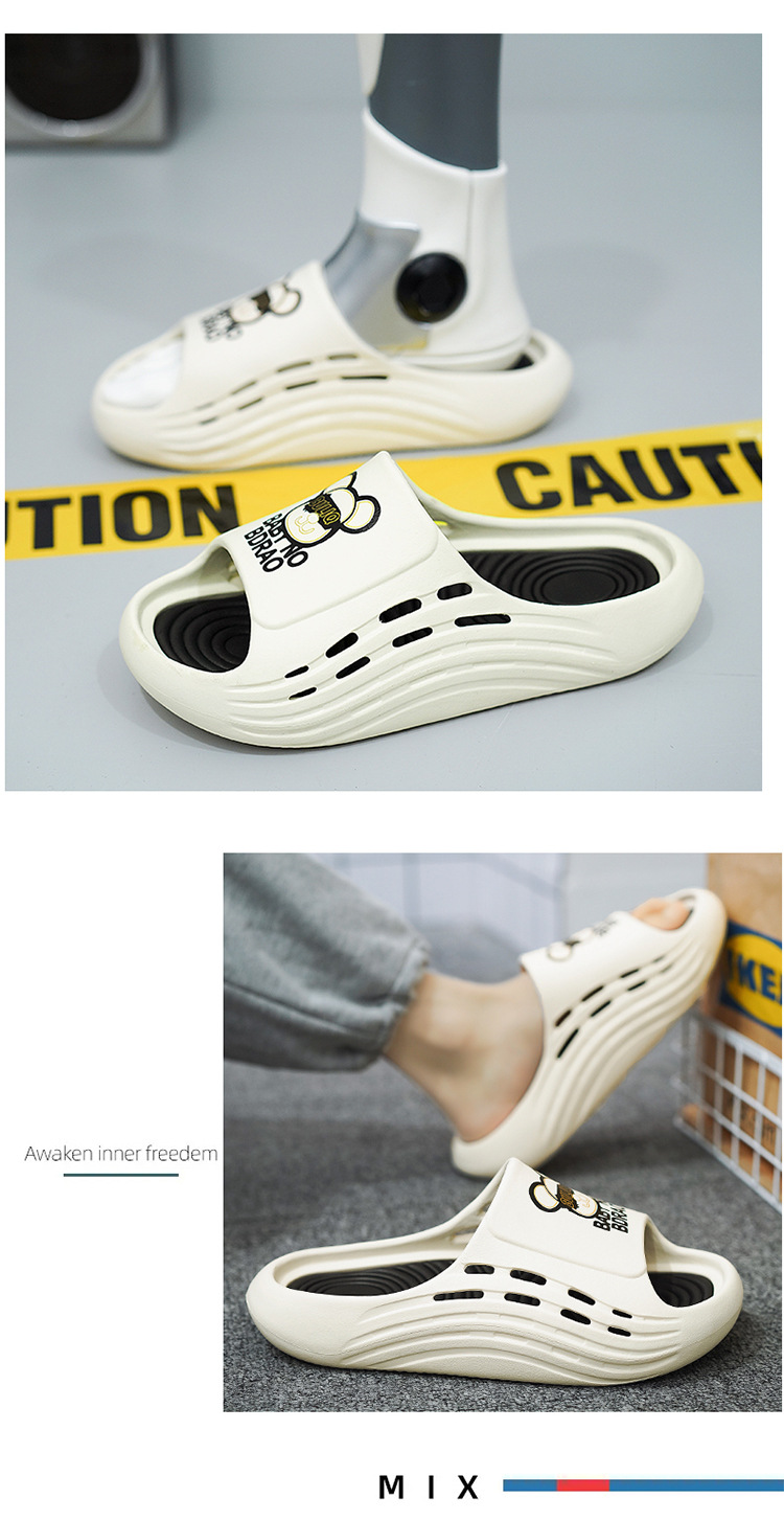 Summer EVA Footwear Thick Sole Non-slip Lightweight Female Beach Men Slippers Sandals