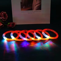 Bracelet lumineux LED en plastique, bracelet à bulles plates, bracelet à bulles colorées, bracelet clignotant pour concerts, fêtes, festivals, accessoires
