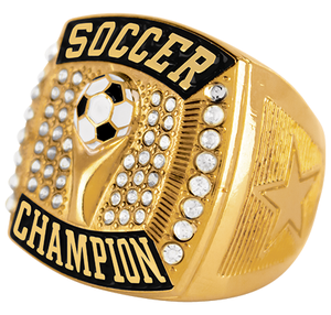 Bague de championnat de football personnalisée de style européen en alliage plaqué or/argent, modèle universel sportif, premier et deuxième places - Product Image 4