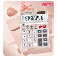 Calculatrice professionnelle fantaisie en plastique de haute qualité, personnalisable avec logo CTIFREE, or rose, 12/14 chiffres, alimentée par énergie solaire