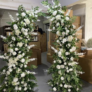 Arcos de Flores Artificiales para Boda B-HOA015, Arco de Flores en Forma de Cuerno, Decoración para Fondo de Boda - Product Image 2