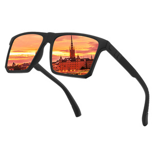 Unisex Outdoor Polarized Sports Sunglasses Square <b>Black</b> <b>Frame</b> UV400 Protection For Cycling Driving Fishing Outings - Product Image 2
