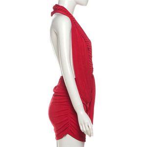 Robe pour femme à col en V profond, deux couleurs, mini-robe tressée, dos nu, vêtements de <span class=keywords><strong>boutique</strong></span>, tailles S-L - Product Image 3