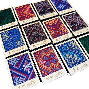 Patrimonio Cultural Inmaterial, Brocado Zhuang, Brocado Song, <span class=keywords><strong>Tapiz</strong></span> con Marco de Madera, Imán para Refrigerador con <span class=keywords><strong>Estampado</strong></span>, Estilo Étnico, Rectangular - Product Image 1