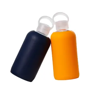 Wholesale Water Bottle High Quality Glass Water Bottle Silicone Cup Cover Anti Slip& Anti scald Water Bottle