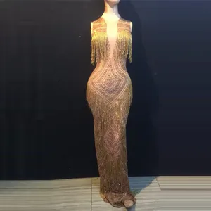 Роскошное дизайнерское Элегантное Длинное платье со стразами, официальное платье, вечерние платья, юбка с боковыми штанинами и разрезом, юбка с одним ногой