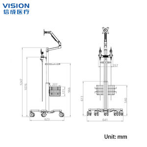 Station de travail mobile en métal Offre Spéciale pour chariot d'endoscopie de clinique d'hôpital avec panier de stockage de support de moniteur pour le travail clinique - Product Image 5