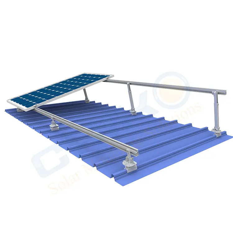 Eğim açısı güneş enerjisi montaj yapısı sistemi için metal teneke çatı