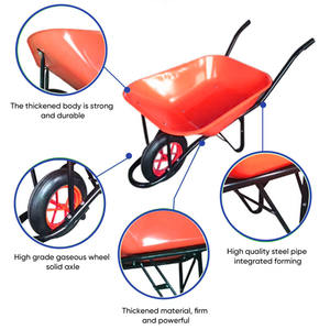 Carretilla de construcción de gran capacidad Wb4010 para mover ladrillos rocas y escombros con rueda sólida - Product Image 4