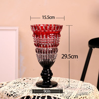 Vase de table en verre fait main créatif de haute qualité artisanat de glaçure de luxe ornements décoratifs doux pour les arrangements floraux de salon