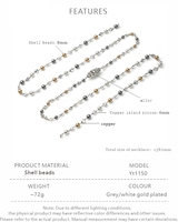 Collier de perles superposé avec long pompon, bijoux fantaisie, accessoires de mode, idéal pour les fêtes et le quotidien