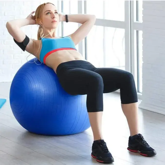 Custom Yoga Ball Oefening Gymnastiek Swiss Ball Fitness Gym Pilates Yoga Bal 65Cm 75Cm 85Cm Met Pomp Logo