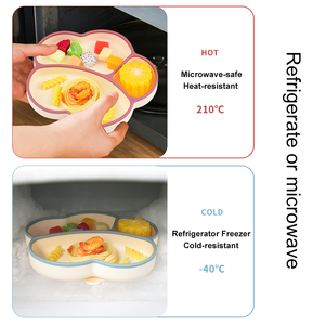 Ensemble d'alimentation pour bébé en silicone, assiette à ventouse, plateau divisé de qualité alimentaire pour tout-petits, non toxique, compatible micro-ondes, incassable, écologique - Product Image 3