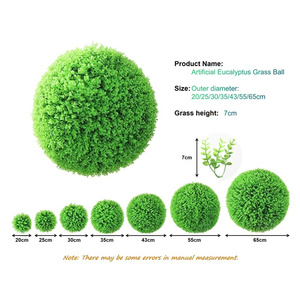 YOPIN-7585 High Quality 60cm Hanging Artificial Green Milan Grass Ball <strong>Big</strong> Simulation <strong>Eucalyptus</strong> for Thanksgiving Decorations - Product Image 5