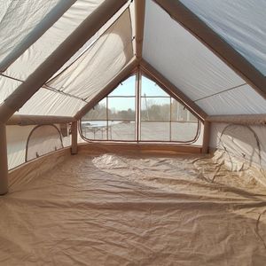 Luxury 12㎡ Inflatable Camping <b>Tent</b> Large Space Waterproof <b>Tent</b> Comes with <b>2</b> Open-style Doors, <b>2</b> Large Skylights and 4 air Vents - Product Image 4