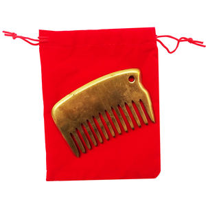 Pettine per massaggio Guasha in rame per massaggio per terapia della testa pettine per capelli massaggiatore per cuoio capelluto strumento SPA trattamento - Product Image 4