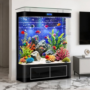2026 Nieuw Huis All-in-one Grote Rechthoekige Box Visbak Woonkamer Verticale Kast Slimme Eco Zuurstofgenererende Glazen Aquarium - Product Image 5