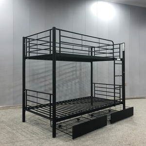 Litera de metal con barandilla <span class=keywords><strong>alta</strong></span> y <span class=keywords><strong>escalera</strong></span>, literas convertibles de metal con uno o dos <span class=keywords><strong>cajones</strong></span>, muebles de dormitorio - Product Image 1