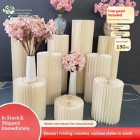 Table à dessert pliante Irand en forme de colonne romaine, en papier kraft, capacité de charge de 150 kg, taille personnalisable, décoration de gâteau, fête de mariage