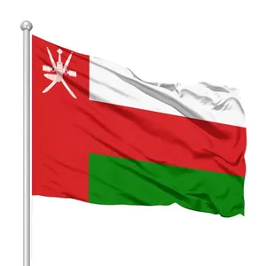 Sunshine obral besar kustom 100% poliester 3X5 kaki bendera negara nasional Oman