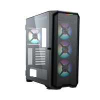 Casing PC Gaming ATX populer kabinet komputer menara menengah baja dengan desain jala Casing Aloi aluminium