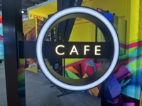 Enseigne lumineuse LED réglable pour extérieur ADMAX, logo de café en acier inoxydable et acrylique, étanche, publicité LED, enseigne lumineuse en forme de lame