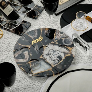 Hot Sale Passover Serving Tray Customized Acrylic Round Marble Plants with Customized Size & Logo - Product Image 6