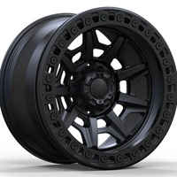 S3-00038 17-22 Llantas de Aluminio Forjado Personalizadas en Negro Mate con Diseño Multirradio y Borde Profundo, Estándar DOT, Nuevas para Jeep Wrangler, Garantía de 6 Años