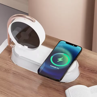 Pas cher Mini 3D holographique WIFI yeux nus 10w USB charge sans fil avec le tactile veilleuse bureau 3D hologramme led ventilateur