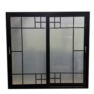 Patio cadre en aluminium verre intérieur grille décoration en métal porte coulissante insonorisée
