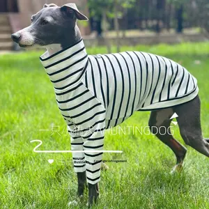 Gilet rayé pour lévrier, t-shirt de base en coton peigné, doux pour la peau, respirant, décontracté, toutes saisons, lévrier <span class=keywords><strong>italien</strong></span>, <span class=keywords><strong>whippet</strong></span> - Product Image 5
