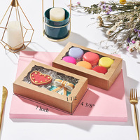 Boîte à cupcakes en papier kraft de qualité alimentaire à faible MOQ, 6 pièces, boîte d'emballage en papier pour macarons, chocolats, beignets, sushis avec fenêtre en PVC
